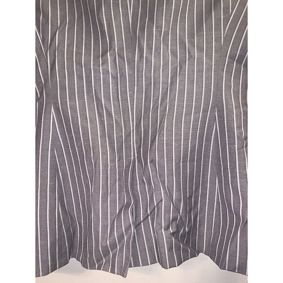IPEKYOL Gray White Striped One Button Linen Blend Casual Career Blazer Size 8 - Picture 6 of 12